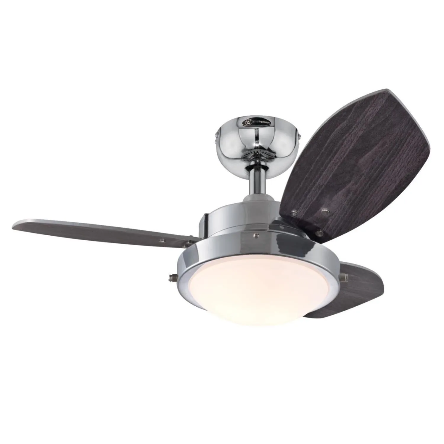 Wengue 30 Inch 3-Blade Chrome Indoor Ceiling Fan w/Dimmable LED Light