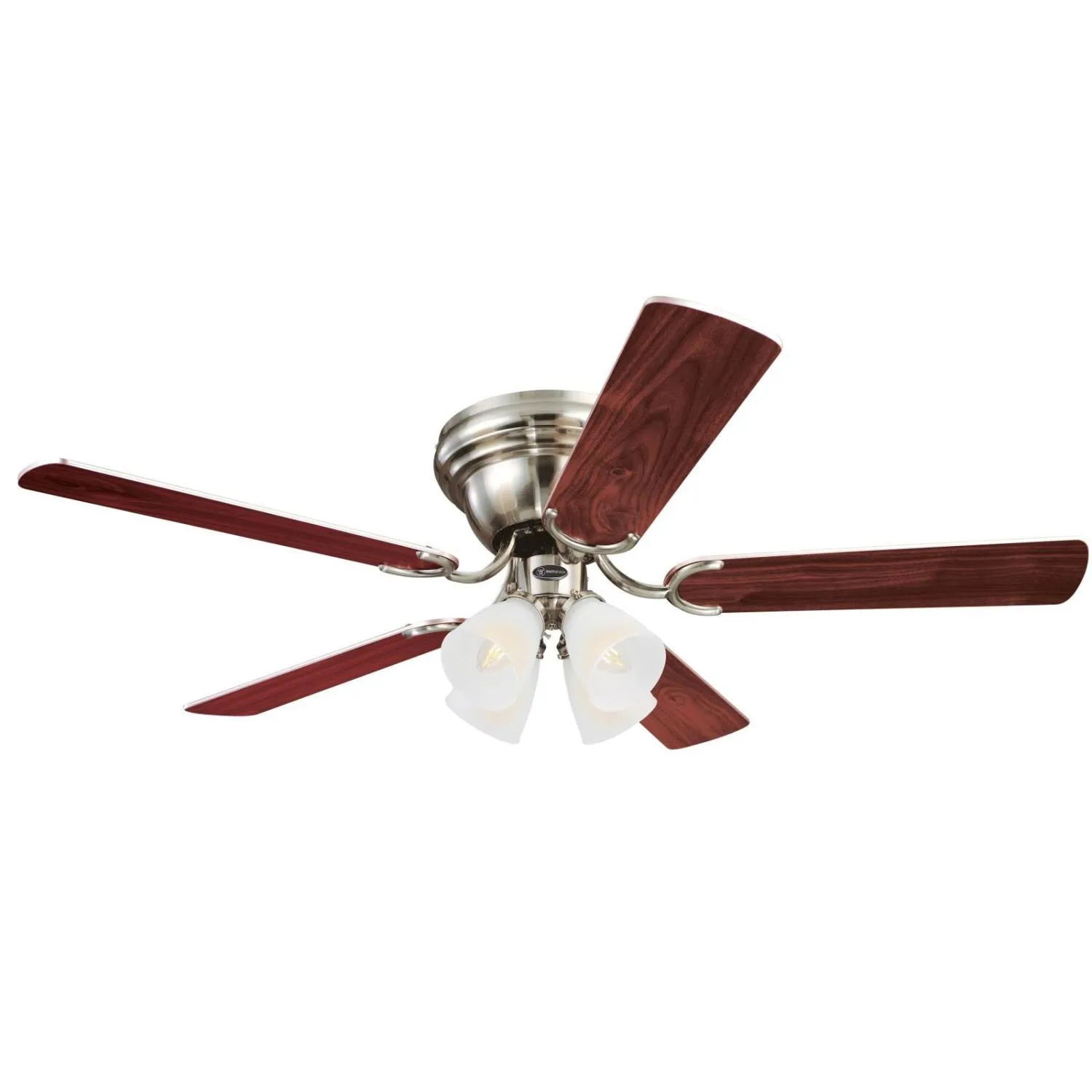 Contempra IV 52 Inch 5-Blade Nickel Indoor Ceiling Fan w/Dimmable LED Lght