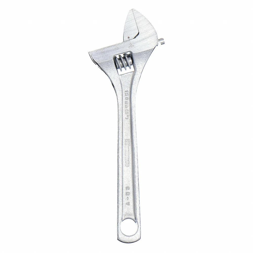 WESTWARD 31D021 Adjustable Wrench, Alloy Steel, Chrome, 6 Inch Overall Length, 15/16 Inch Jaw Capacity | CU9WJJ