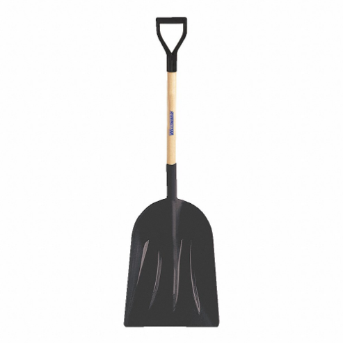 Scoop Shovel, 30 Inch L Handle, HDPE, Black