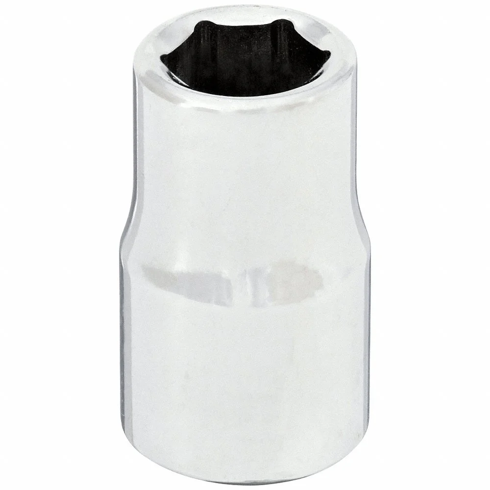 WESTWARD 53YU06 Socket, 1/2 Inch Drive Size, 7/16 Inch Socket Size, 6-Point Chrome | CU9XAJ