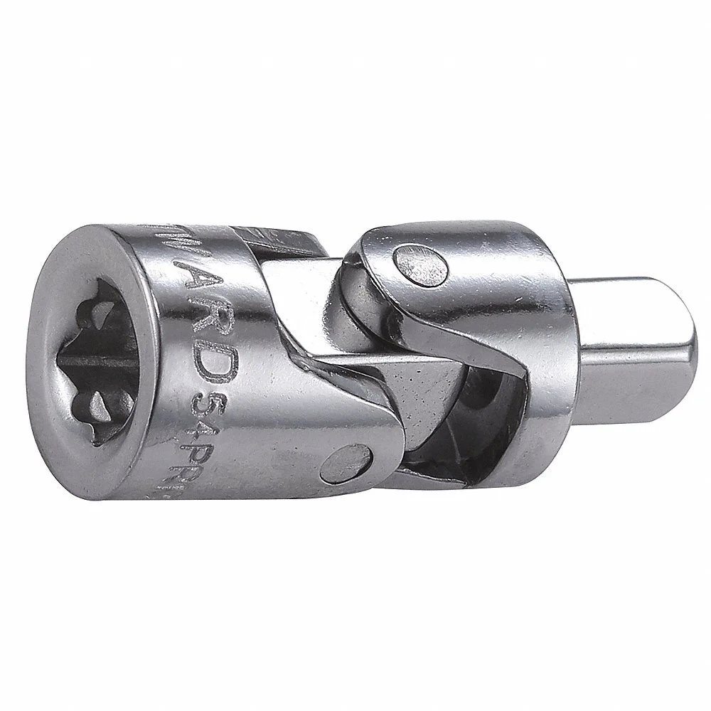 WESTWARD 54PR13 Universal Joint, 1/4 Inch Output Drive Size, Square, 1 3/8 Inch Overall Length, Chrome | CU9XPH