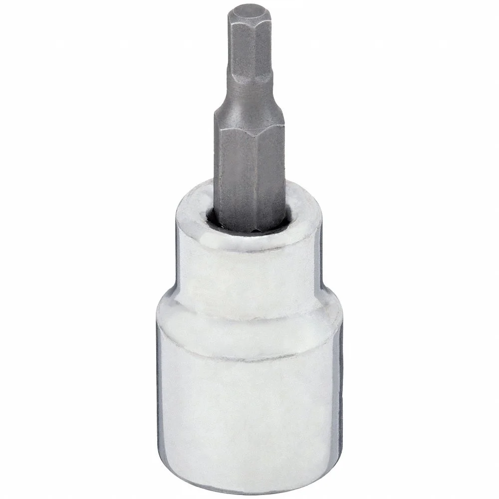 WESTWARD 54TL58 Socket Bit, 3/8 Inch Drive Size, Hex Tip, 4 mm Tip Size, 1 3/4 Inch Length, Metric | CV2AFY