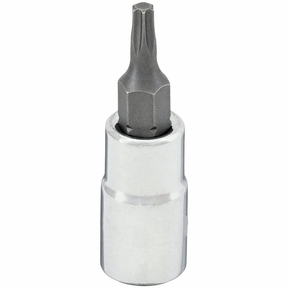 WESTWARD 54TN19 Socket Bit, 1/4 Inch Drive Size, Torx Tip, T10 Tip Size, 1 1/2 Inch Length, Torx, Chrome | CV2AJU