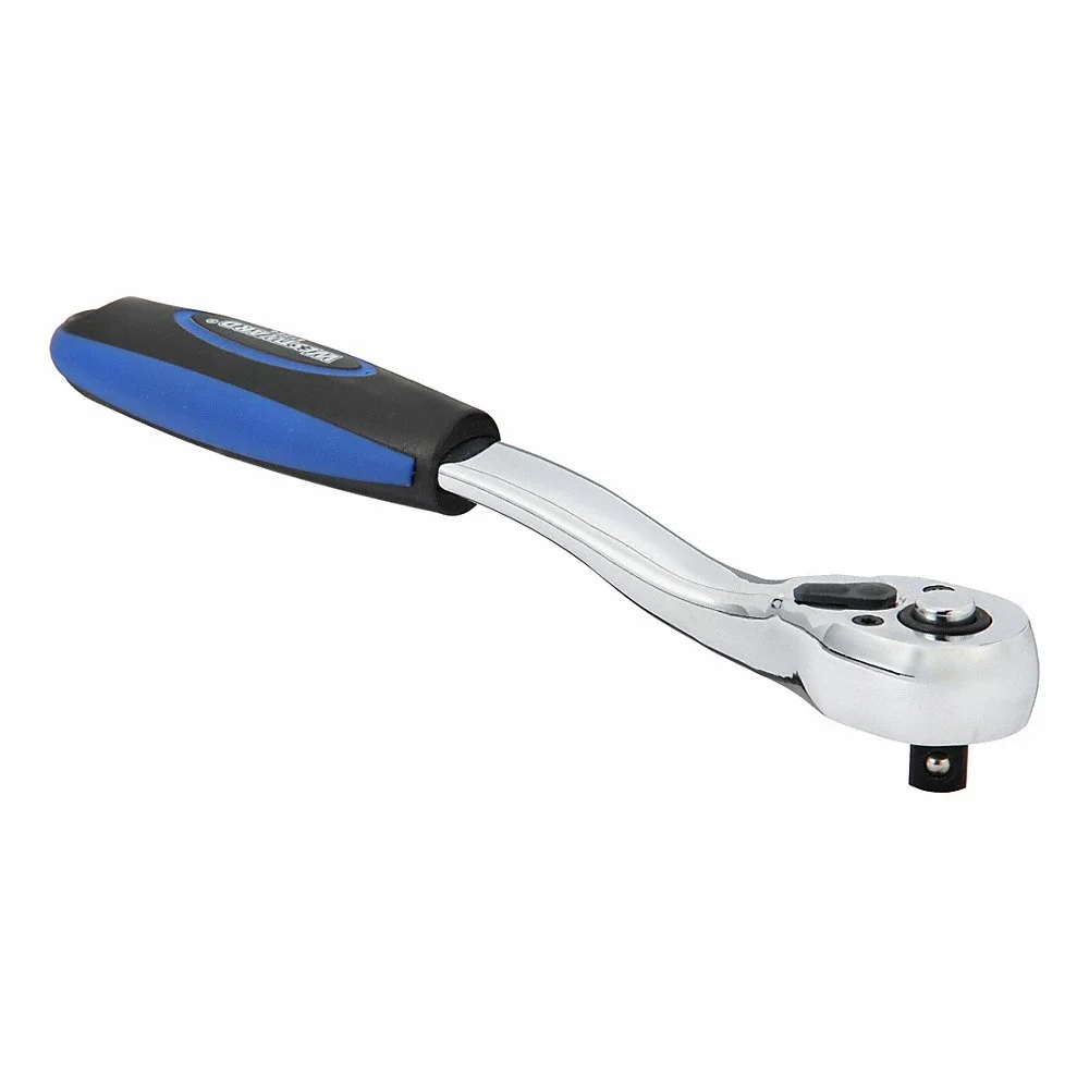 WESTWARD 5TZE4 Hand Ratchet, Pear, Reversing, 8 Inch Overall Length, Chrome, 5 Deg Min Arc Swing | CU9ZWJ