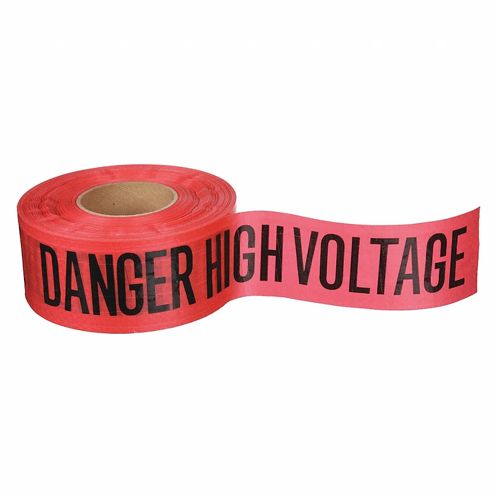 WESTWARD B354R1819-200 Danger High Voltage Barricade Tape, Red, 3 Inch Wide, 500 Feet Length | CH6TBJ 9KYY1