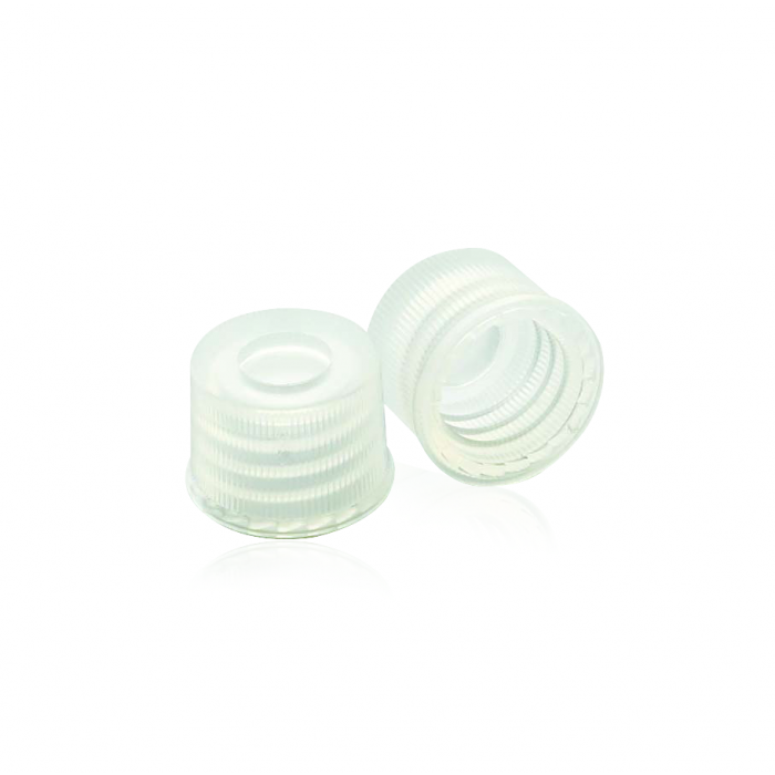 Preassembled Open Top Cap And Septa, Natural Polypropylene Cap, With 10 Mil Septa
