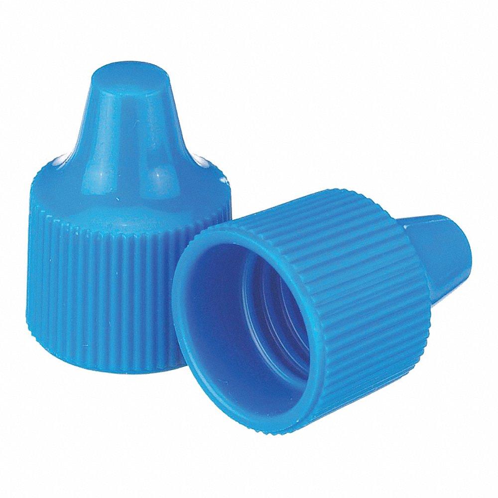 WHEATON W242514-A Dropper Tip Cap, Polypropylene, Unlined, Dropper, Blue, 1000Pk | CJ2AWV 49WG80