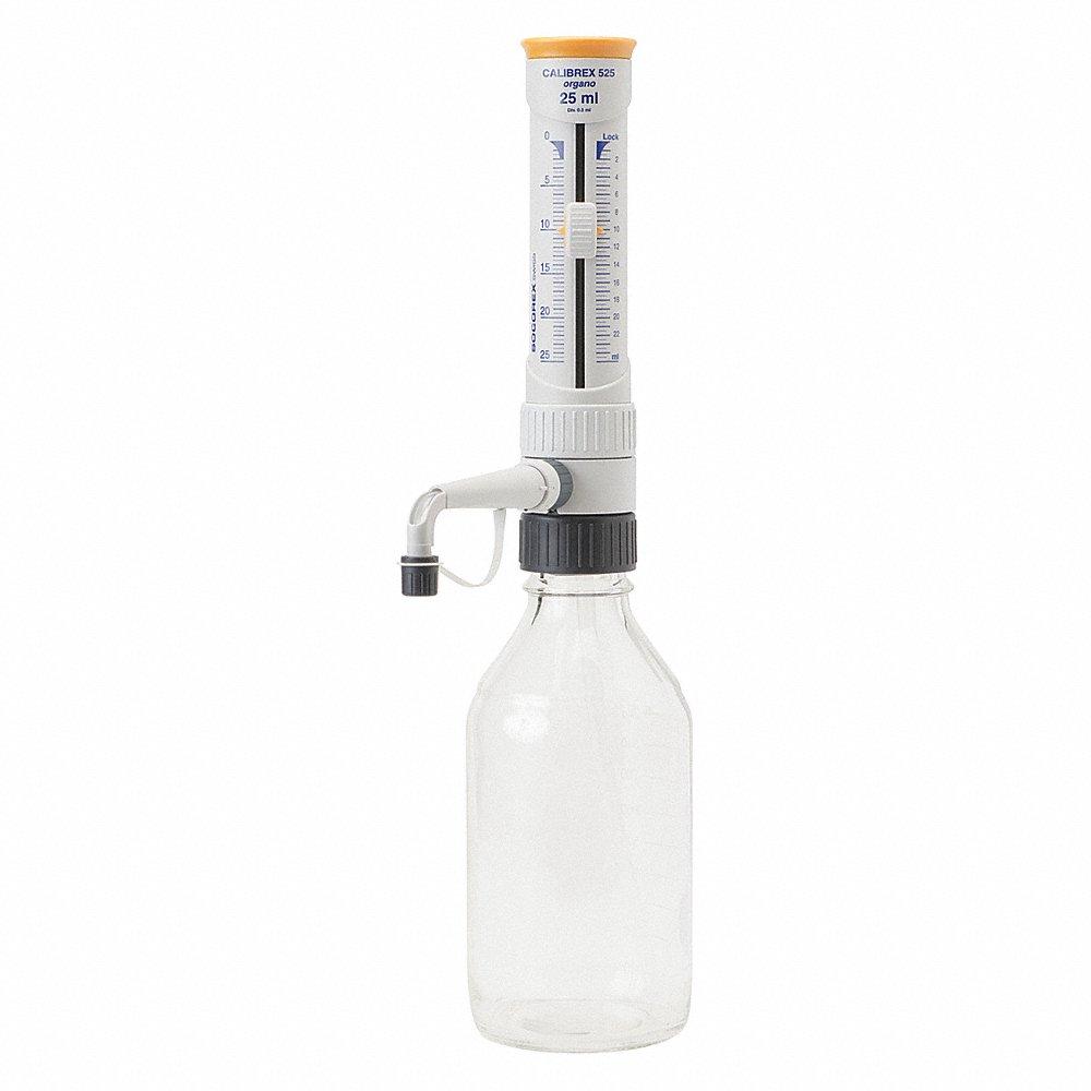 WHEATON W844090 Glass Bottle Top Dispenser, 2.5 to 25ml, 0.5 ml Graduations | CJ2HZU 49WH88