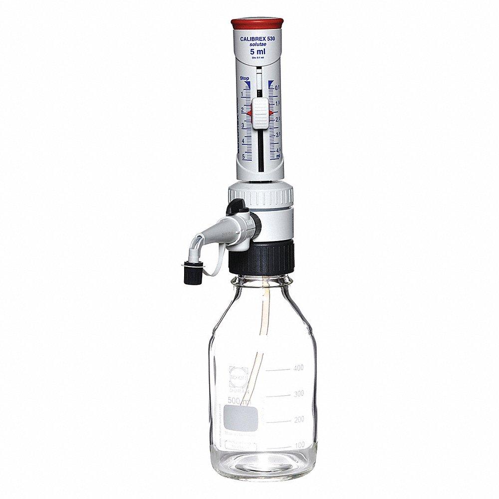 WHEATON W845020 Bottle Top Dispenser, 0.5 to 5ml Volume, 0.1 mL Graduations | CH9THZ 49WH82