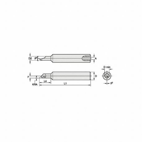 WIDIA CTPI32262590647R Indexable Boring Bar, 45 Degree Diamond, 11 Degree Insert Clearance Angle | CV2LVM 287CE1