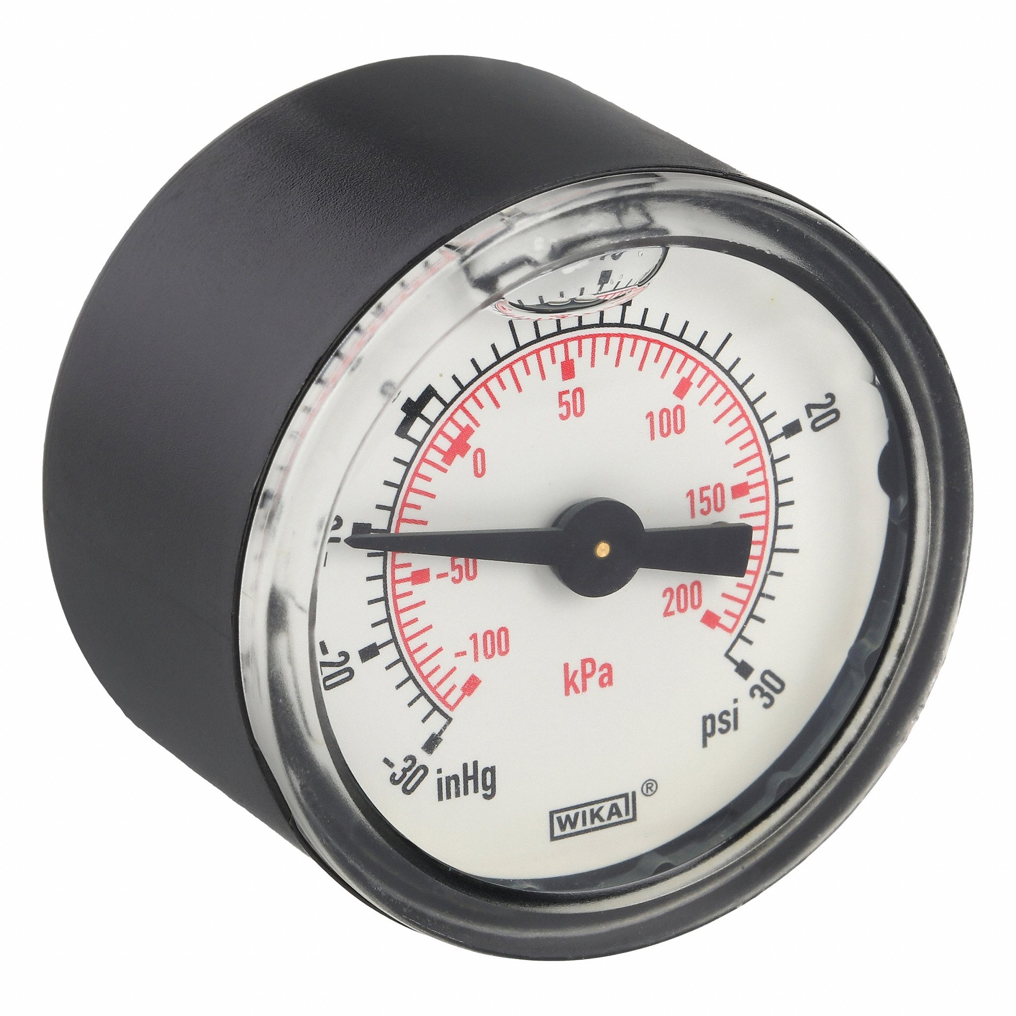 WIKA 113.13.15.3030.B Commercial Compound Gauge, Liquid-Filled, 30 To 0 To 30 Inch Hg/PSI, 1 1/2 Inch Dial | CV3QDD 400P77