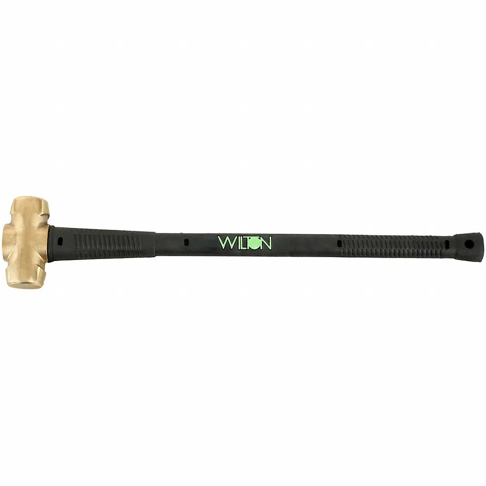 Soft-Face Sledge Hammer, Brass, Steel Handle, 8 lb Head Wt, 2 Inch Dia