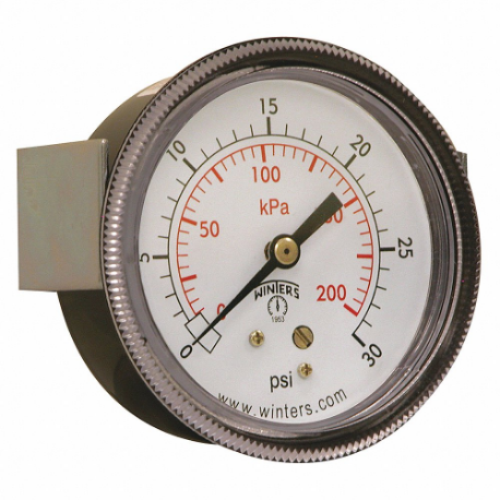 WINTERS INSTRUMENTS P9U901437UC Panel-Mount Pressure Gauge, U-Clamp, 0 To 30 PSI, 2 1/2 Inch Dial | CV3RZY 491D58