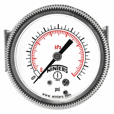 WINTERS INSTRUMENTS P9U901458UC Panel-Mount Pressure Gauge, U-Clamp, 0 To 100 PSI, 3 1/2 Inch Dial, 1/4 Inch Npt Male | CV3RZV 491G13
