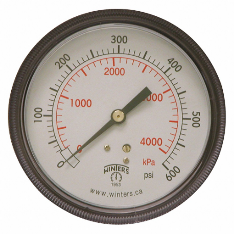 WINTERS INSTRUMENTS P9U901463UC Panel-Mount Pressure Gauge, U-Clamp, 0 To 600 PSI, 3 1/2 Inch Dial, 1/4 Inch Npt Male | CV3TAQ 491D67