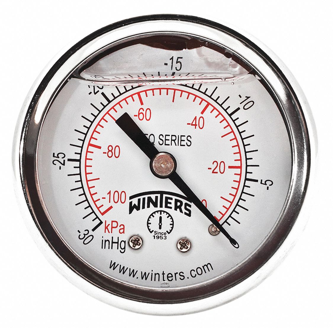 WINTERS INSTRUMENTS PFQ2478-DRY-2FF Vacuum Gauge, -30 In To 0 Inch Hg Range, 1/4 MNPT, +/-2.5% Gauge Accuracy | CH6RDB 491F73