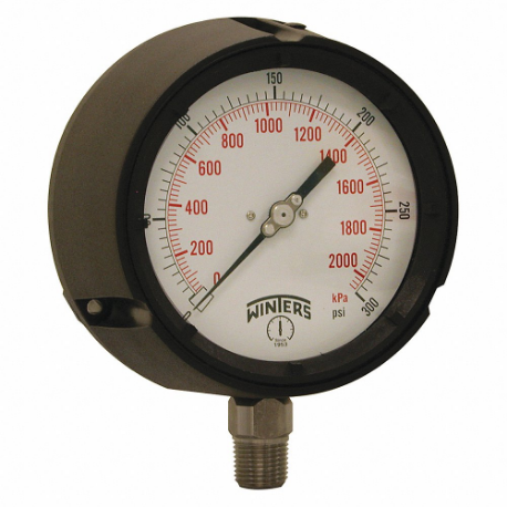 WINTERS INSTRUMENTS PPC5067G-SG45 Process Pressure Gauge, 0 To 300 Psi, White, 4 1/2 Inch DiaL, Liquid-Filled | CV3TCM 491D25
