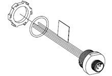 WOODHEAD 1200700191 Male Receptacle, 4 Pole, 2 m, 1/2 NPT, 22 Awg Size, PVC | CH2VUH 8R4006A18M020