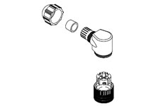 WOODHEAD 1200710037 Single Keyway, 90 Degree Female, 4 Pole, 3.30-6.60mm Cable Dia | CH3EET 8A4001-31