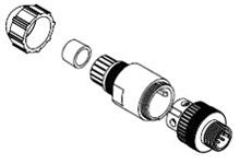 WOODHEAD 1200710045 Single Keyway, Straight Male, 5 Pole, 3.30-6.60mm Cable Dia | CH3EEP 8A5006-31