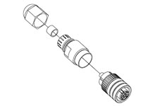 WOODHEAD 1200710035 Single Keyway, Straight Female, 4 Pole, 2.50-6.50mm Cable Dia | CH3DXE 8A4000-31