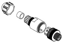 WOODHEAD 1200750017 Dual Keyway, Straight Male, 3 Pole, 3.30-6.60mm Cable Dia | CH2HTM 7A3006-31