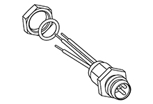 WOODHEAD 1200900022 Male Receptacle, M8 x 0.5 Thread, Straight, 3 Pole, 6.56 Feet Length | CH2JDC 4R3P06A27M020