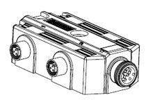 WOODHEAD 1201150017 Molded Junction Box, Side Mount, Dual Keyway Parallel Wiring, 4 Ports | CH3CJN 702P401