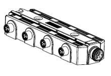 WOODHEAD 1201150022 Molded Junction Box, Side Mount, Dual Keyway Parallel Wiring, 8 Connector Ports | CH3CJM 702P801