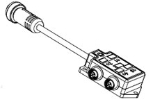 WOODHEAD 1201150055 Molded Junction Box, Side Mount, Single Keyway, B-Size, 8 Ports, PNP, 0.30m | CH3CRK 803P802