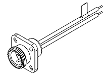 WOODHEAD 1300130099 Male Receptacle, 2 Pole, Straight, 16 AWG Lead, 1.0 Feet Length, Mounting Flange | CH2DPT 1R2G06A20A120