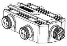 WOODHEAD 1300600023 Junction Box, 3 Pole Female, 4 Ports, with 7 Pole Male Connector, with LEDs | CH3ALF 410P401