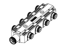 WOODHEAD 1300600026 Junction Box, 3 Pole Female, 8 Ports, With 12 Pole Male Home Run Connector | CH2XFG 410P801