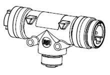 WOODHEAD 1300680082 Connector, 4 Pole Reducing Tee, Alternate Keyway Drop, Black | CH3CZK TC41140-200