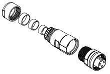 WOODHEAD 1300700023 Female Field Attachable Connector, 4 Pole, Straight | CH2XKM CA4000-39