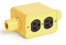 WOODHEAD 1301370116 Multiple Outlet Box, Feed-Thru, 1/2 Inch Size, Duplex Receptacle, Cover Plate | CH2AEH 3000F-1