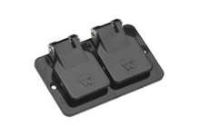 WOODHEAD 1301380026 Multiple Outlet Coverplate, Duplex Flip Lid, Black | CG9ZZU 3056BLK