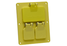 WOODHEAD 1301380046 Multiple Outlet Coverplate, GFCI Duplex with Flip Lids | CH2DMU 3267W