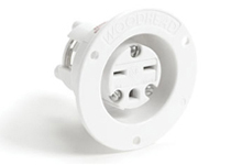 WOODHEAD 1301490011 Flanged Receptacle, 2 Pole/3 Wire, 125V | CH2RGM 1533MB