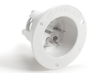 WOODHEAD 1301490015 Flanged Inlet with Locking Blade, 2 Pole/3 Wire, 277V | CH2FHT 2434MB