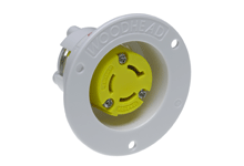 WOODHEAD 1301490022 Flanged Receptacle With Locking Blade, 2 Pole/3 Wire, 250V | CH2FGC 2549MB