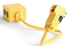WOODHEAD 1301530077 GFCI Power Cord, Right Angle, Outlet Box, Double Duplex, 15A, 120V, 15.24m | CH2DHN 15053-50