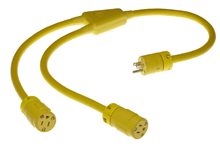 WOODHEAD 1301540038 Standard Molded Y Cordset, 2 Pole/3 Wire, SOOW Cordset, 0.91m, 125V | CH2DAJ 1447-Y