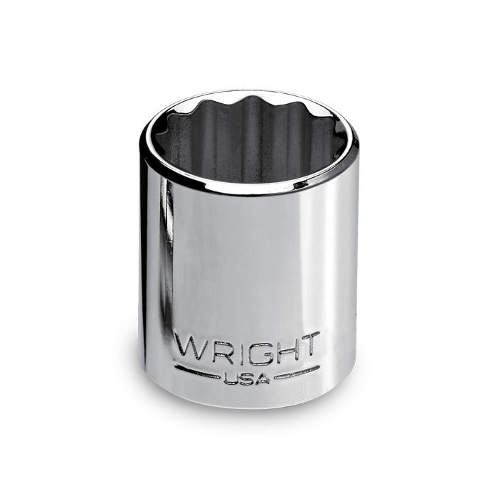WRIGHT TOOL 3132 Standard Socket, 3/8 Inch Drive, 12 Point, 1 Inch Size | AX3FHW