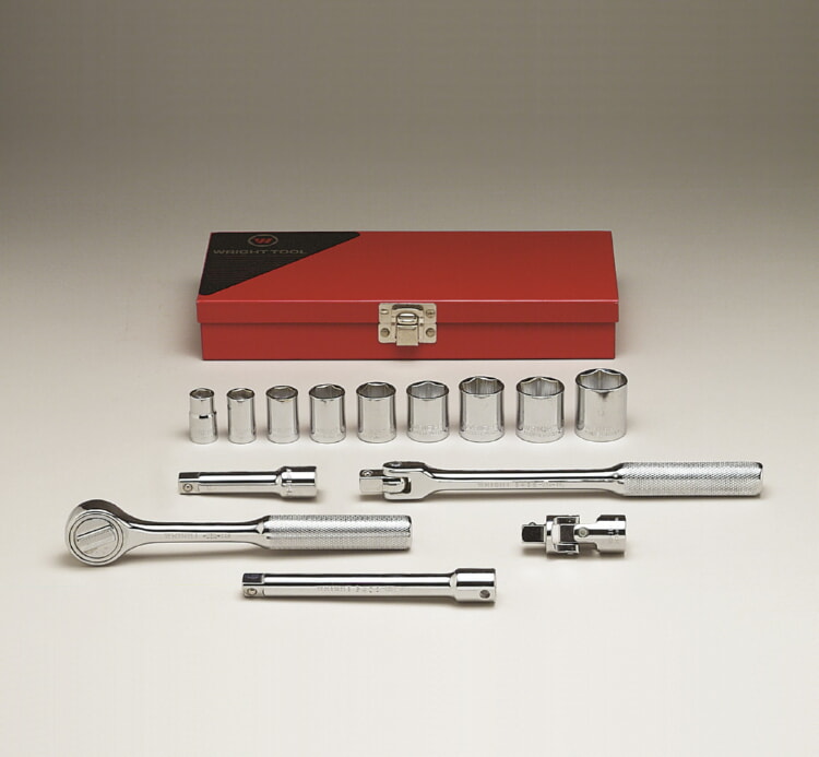 WRIGHT TOOL 335 Standard Socket Set, 3/8 Inch Drive, 6 Point, Pack Of 14 | AX3ELD