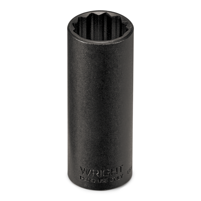 WRIGHT TOOL 33532 Deep Socket, 3/8 Inch Drive, 6 Point, 1 Inch Size, Black Industrial Finish | AX3HNT