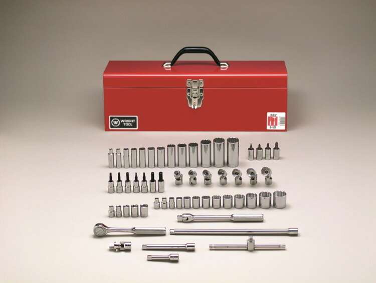 WRIGHT TOOL 348 Standard, Deep and Flex Socket Set, 3/8 Inch Drive, 6, 8 and 12 Point, Pack Of 56 | AX3ELK