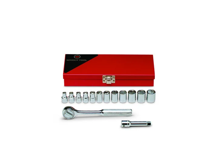 WRIGHT TOOL 354 Standard Metric Socket Set, 3/8 Inch Drive, 6 Point, Pack Of 14 | AX3ELQ