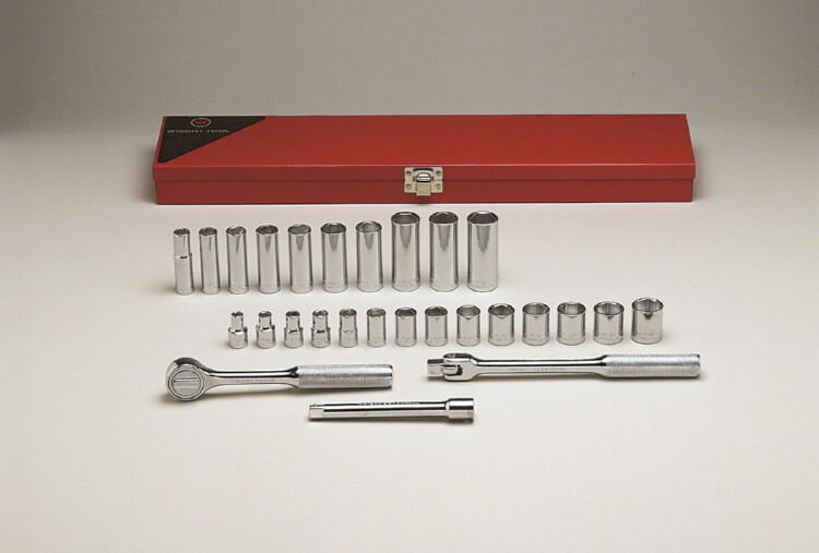 WRIGHT TOOL 377 Standard and Deep Metric Socket Set, 3/8 Inch Drive, 6 Point, Pack Of 27 | AX3EME